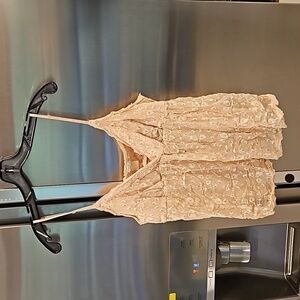 💕GOLD HAWK💕 100% Silk Camisole ~ Light Pink with Embroidered Flowers Medium